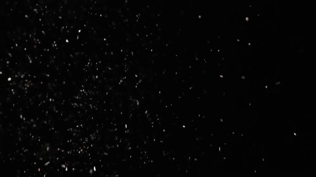 Abstract particles floating on a black background, perfect for motion graphics and editing
