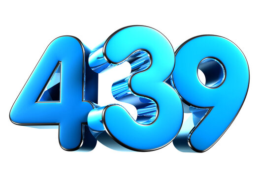 Blue number 439 3d illustration. Advertising signs. Product design. Product sales
