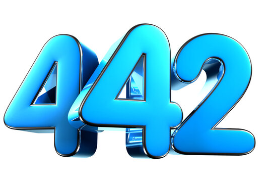 Blue number 442 3d illustration. Advertising signs. Product design. Product sales