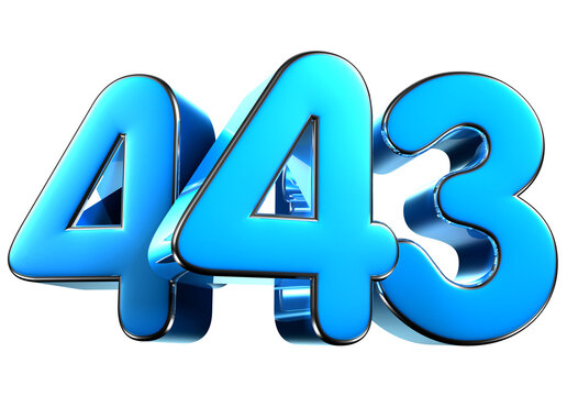 Blue number 443 3d illustration. Advertising signs. Product design. Product sales