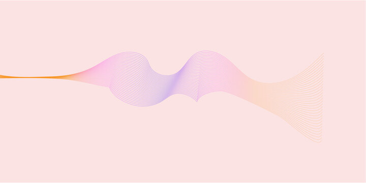 Abstract Pastel Gradient Wave Line Art Vector Background.