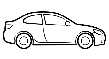 Obraz premium car silhouette in black and white line art high quality professional
