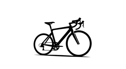 Fototapeta premium Silhouette of a modern road bicycle on a white background isolated design