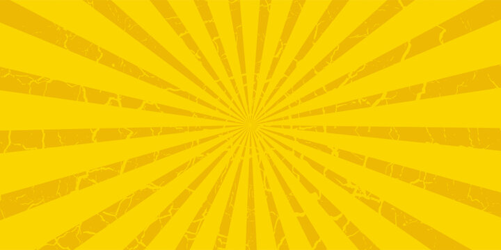 Abstract orange comic background. Art pop cartoon backdrop. Halftone effect pattern. Fun anime texture. Starburst manga style bg. Mark popart radial gradient. Spiral, swirl, comic rays.