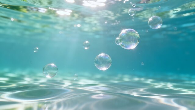 Underwater bubbles in clear water