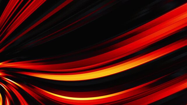 Red glowing energy waves flowing on dark background. Dynamic abstract motion for futuristic technology backdrop, sci fi visuals, digital overlay, music visualizer and cinematic energy animation