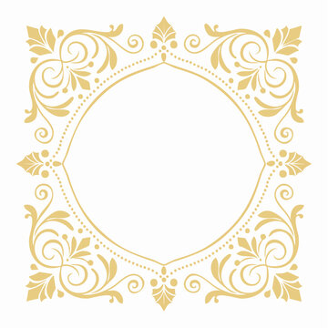 Ornate Golden Decorative Frame with Floral Swirls