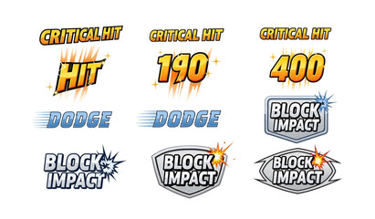 Obraz premium Collection of gaming hit icons.