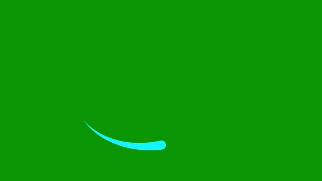 Animated blue drop of liquid moving. Fluid effect. Looped video. Vector illustration isolated on green background. 