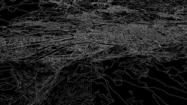 3D looped animation of city - Trento Italy