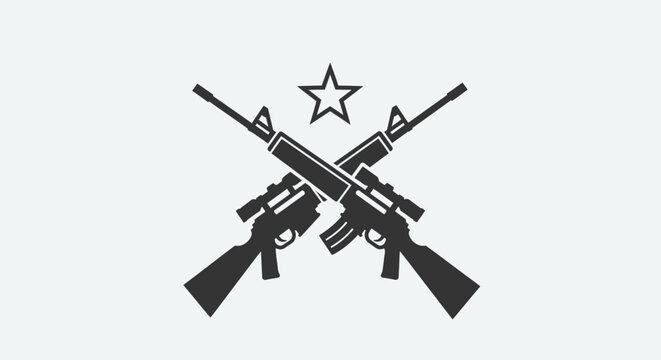 Crossed rifles and handguns symbol.