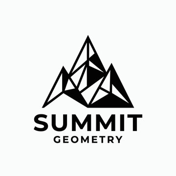 Black Summit Geometry Logo Design.