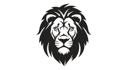 Obraz premium Black and white lion head portrait.