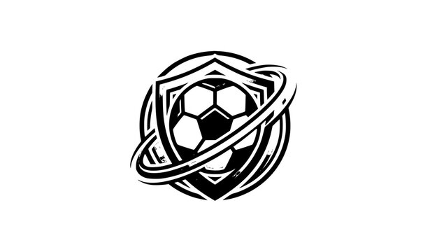 Modern soccer ball logo vector illustration sports icon design