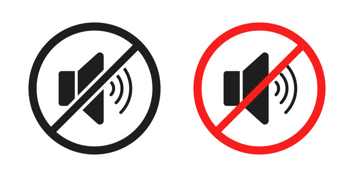Quiet zone icon in flat style. Silent banner vector illustration on isolated background. Warning sign business concept.