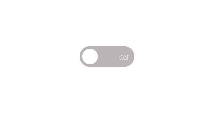 Round button slide switch featuring on and off button animation. On off switch icon motion graphic design concept on a transparent background
