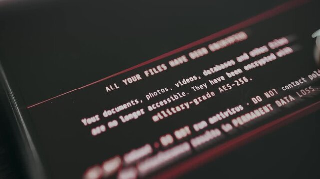 All your files have been encrypted message, ransomware attack