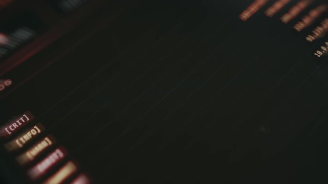 Stylized text log depicting various stages of a cybersecurity compromise, ethical hacking concept