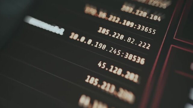 List of IPv4 addresses and port numbers