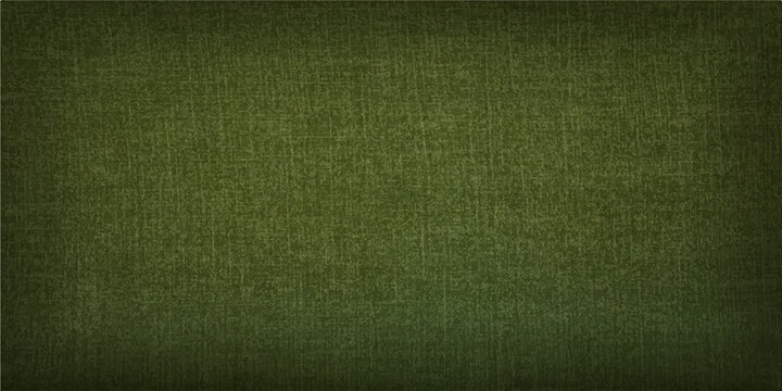 Vintage green fabric texture with a grunge canvas pattern creates a rough and dirty old textile backdrop for artistic design