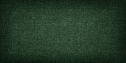 Fototapeta premium A vintage dark green fabric texture backdrop featuring a rough textile material design with a grunge pattern and an empty vintage surface for artistic wallpaper