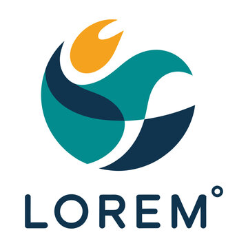 Vector of a colorful logo with the word lorem in a modern design