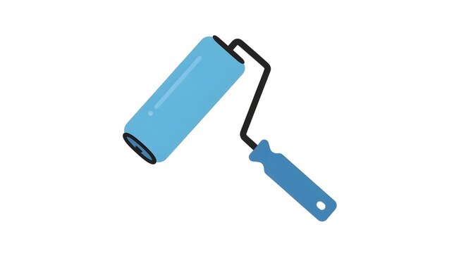 Blue Paint Roller Tool for Wall Painting Projects.