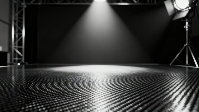 Empty stage with lighting equipment