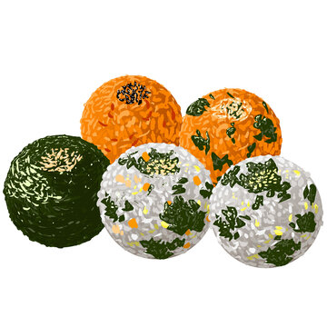 Jumeokbap Korean Rice Ball Vector Illustration