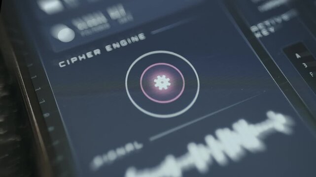 Cipher Engine represented by a rotating gear animated icon