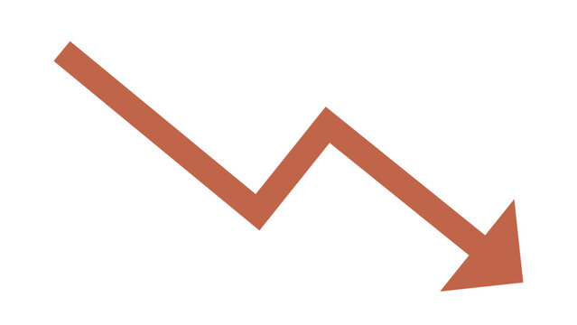downward arrow showing business decline and financial recession