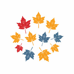 Fototapeta premium Autumn Maple Leaves Circle