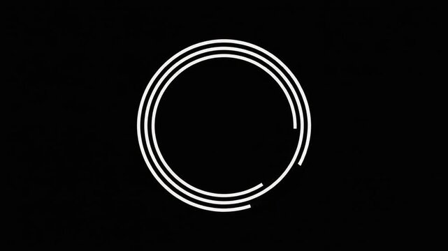 Abstract animation of three white circles on a black background loopable motion graphic