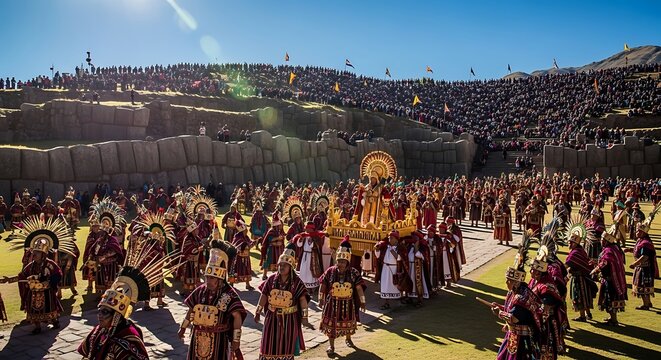 Large crowd in traditional attire gathered outdoors under sunny sky celebration