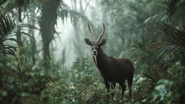 The saola is a rare Asian forest animal with long, straight horns.
