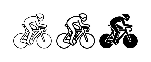 Obraz premium Cyclist Icons: Speed, Sport, and Competition Vector Graphics