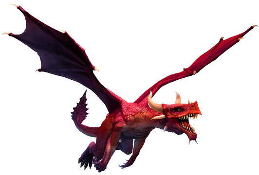 Red dragon 3D illustration