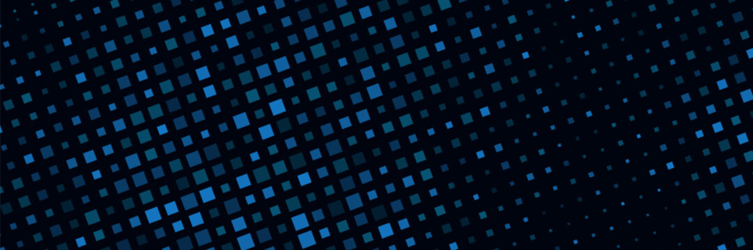 Donkerblauwe vector moderne geometrische cirkel abstracte achtergrond. Gestempelde structuursjabloon. Geometrisch patroon in halftoonstijl met verloop.
