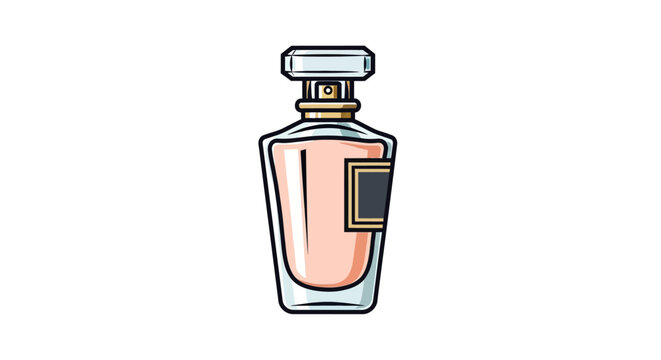 Elegant perfume bottle with a pink liquid inside.