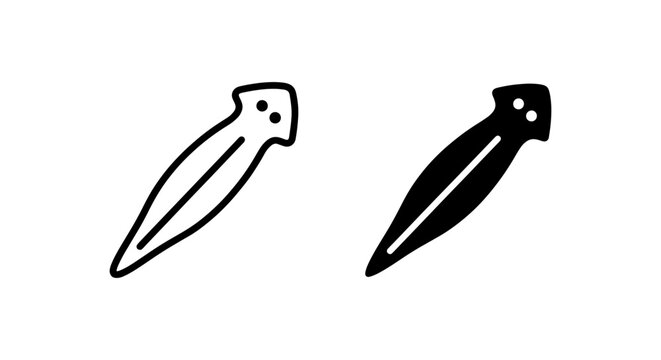 Flatworm Icon Set, Simple Biological Organism Vector Graphics, Science Education