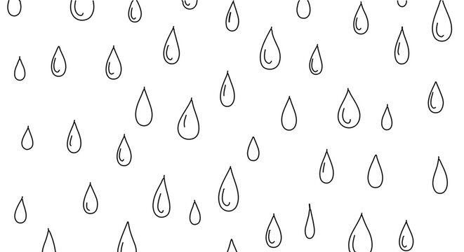 Seamless pattern with hand drawn rain drops