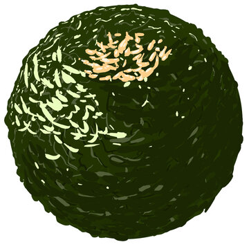 Full Gim Jumeokbap Korean Rice Ball Vector Illustration
