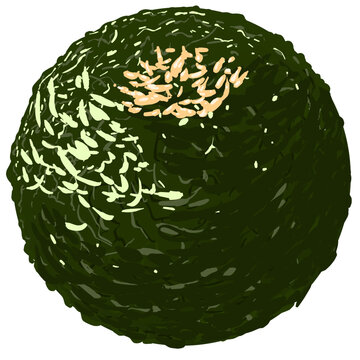 Full Gim Jumeokbap Korean Rice Ball Vector Illustration