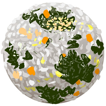 Vegetable Jumeokbap Korean Rice Ball Vector Illustration