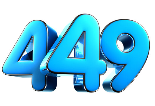 Blue number 449 3d illustration. Advertising signs. Product design. Product sales