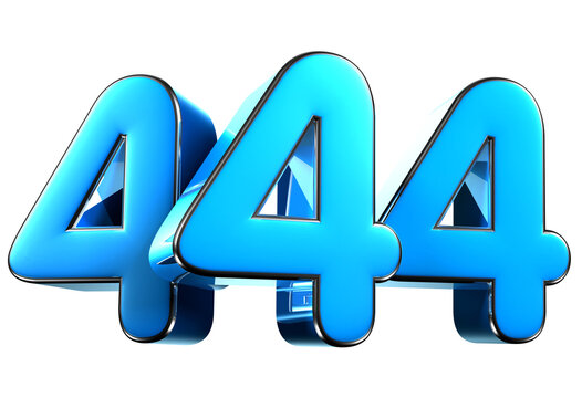 Blue number 444 3d illustration. Advertising signs. Product design. Product sales