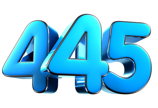 Blue number 445 3d illustration. Advertising signs. Product design. Product sales