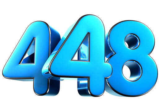 Blue number 448 3d illustration. Advertising signs. Product design. Product sales