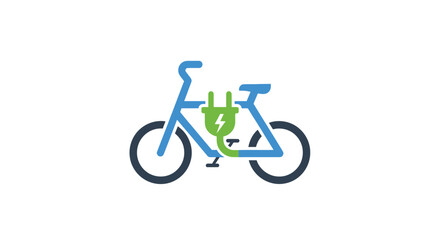 Fototapeta premium A minimalist icon representing an electric bicycle on a white background