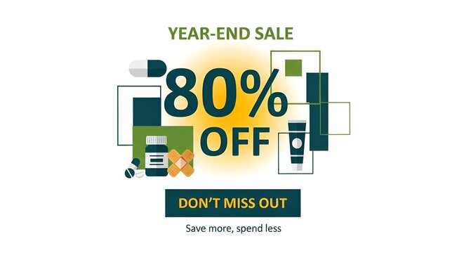 Healthcare and pharmacy year end sale discount banner